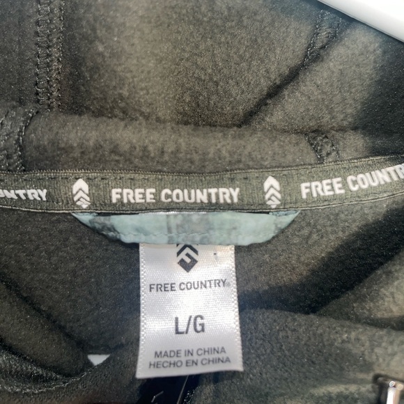 Free Country Full Zip Hooded Sweatshirt Fleece Camo Details Size Large - Picture 2 of 7